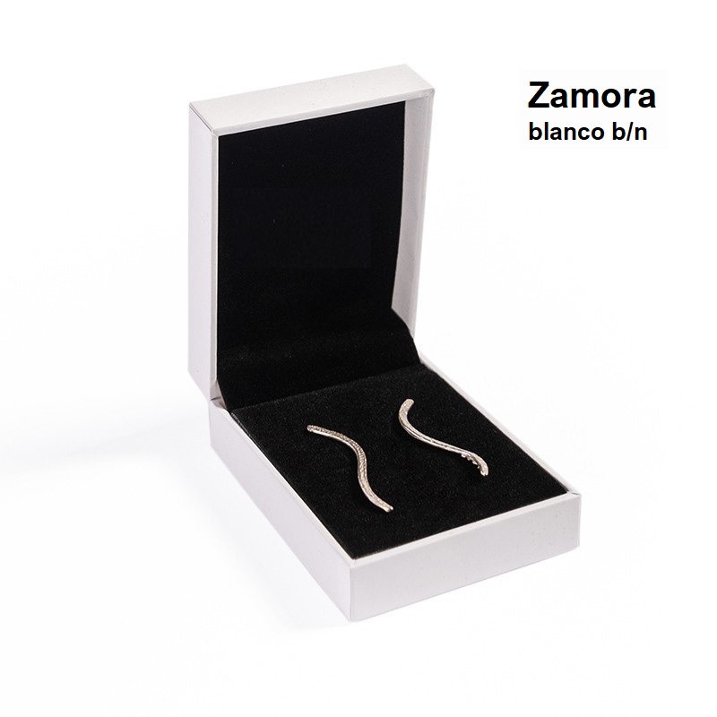 Estuche Zamora blanco pendientes 59x79x24 mm.